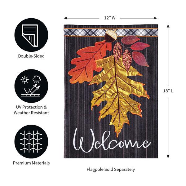 Plow & Hearth Welcome Autumn Linen Garden Flag