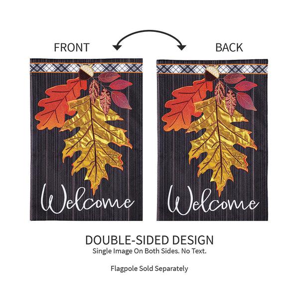 Plow & Hearth Welcome Autumn Linen Garden Flag