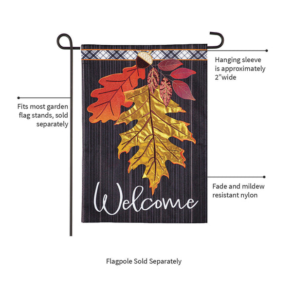 Plow & Hearth Welcome Autumn Linen Garden Flag