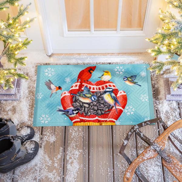 Plow & Hearth Welcome Bird Friends Embossed Mat