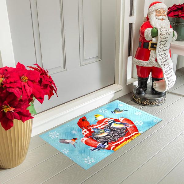 Plow & Hearth Welcome Bird Friends Embossed Mat