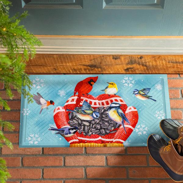Plow & Hearth Welcome Bird Friends Embossed Mat