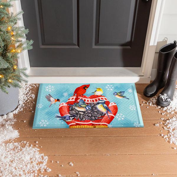 plow & hearth Welcome Bird Friends Embossed Mat