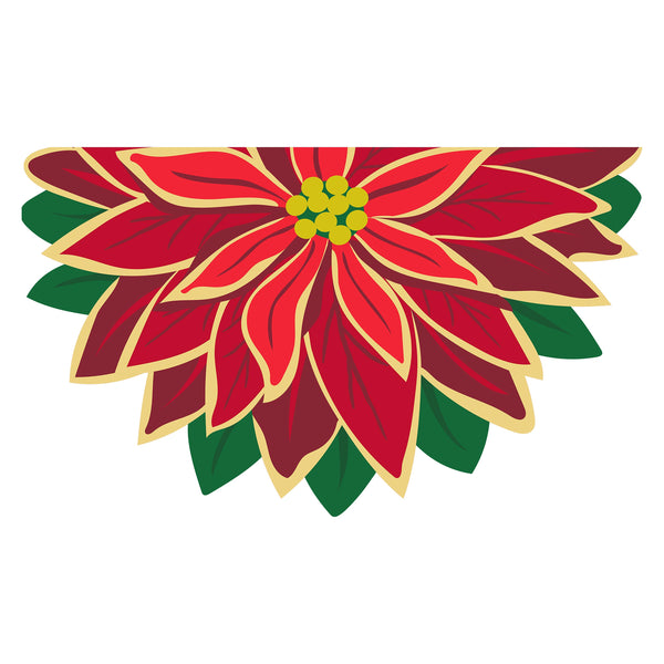 Plow & Hearth Welcome Poinsettia Shaped Coir Mat