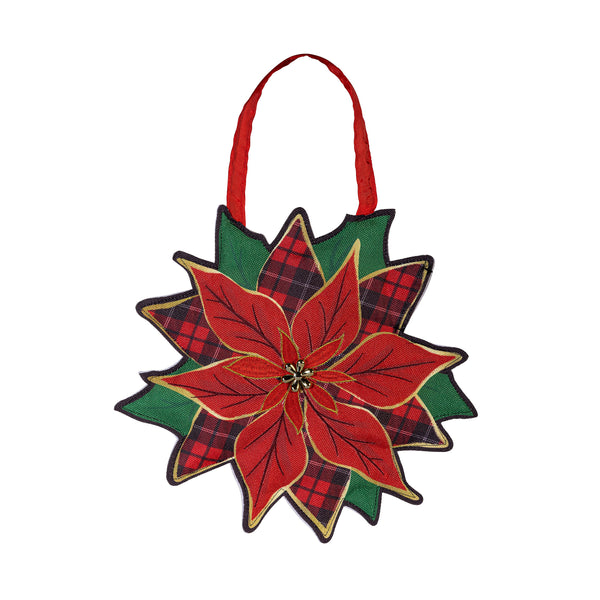 plow & hearth Welcome Poinsettia Shaped Door Décor