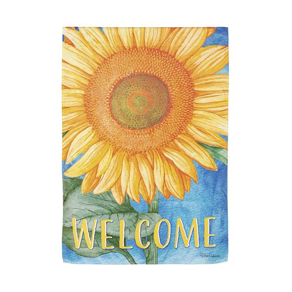 Plow & Hearth Welcome Sunflower Suede Garden Flag