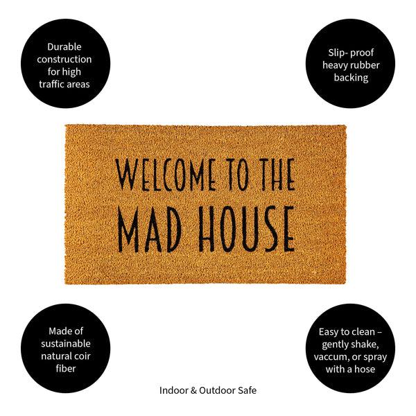 Plow & Hearth Welcome To The Mad House Coir Mat