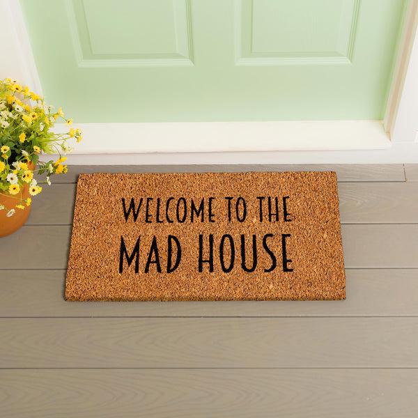 plow & hearth Welcome to the Mad House Coir Mat