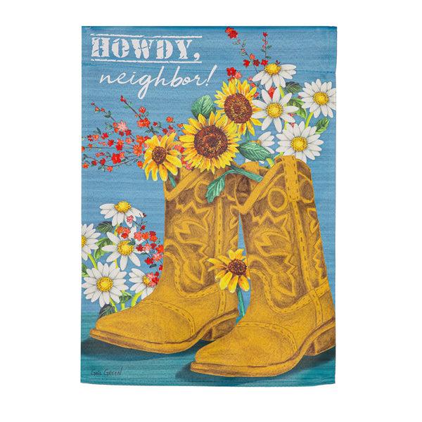 Plow & Hearth Western Boots Suede Garden Flag
