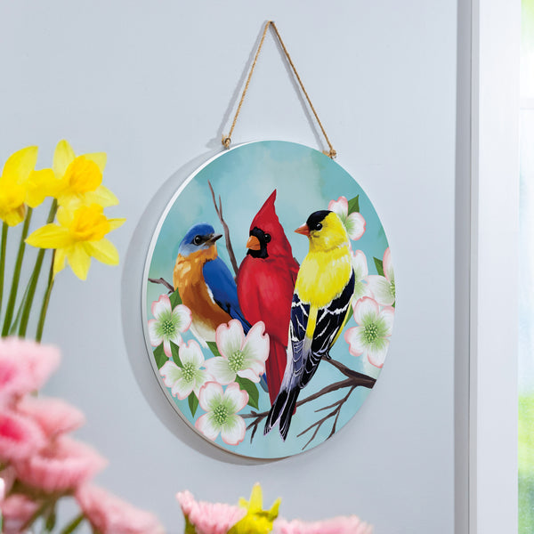 plow & hearth What She Shed Bird Bunch 18" Door Décor