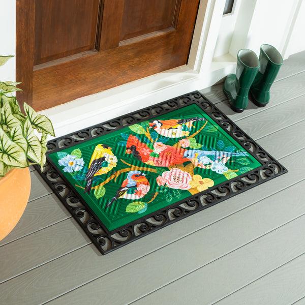 Plow & Hearth What She Shed Birds Embossed Mat