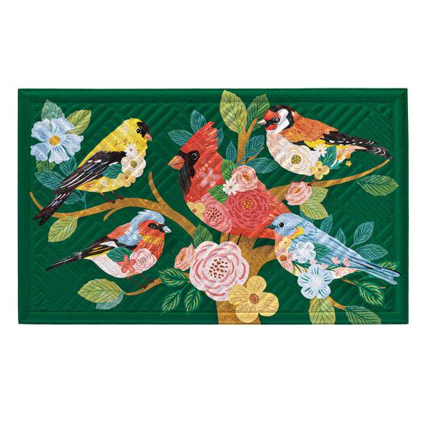 plow & hearth What She Shed Birds Embossed Mat