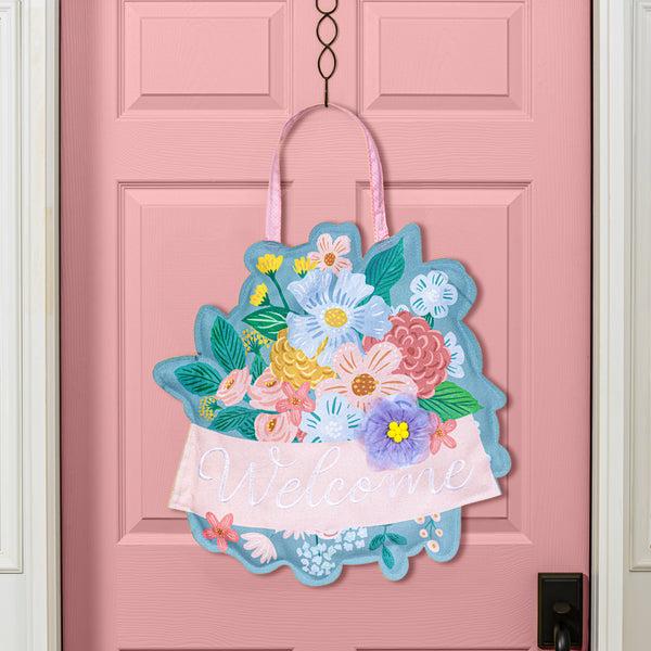 plow & hearth What She Shed Floral Door Decor