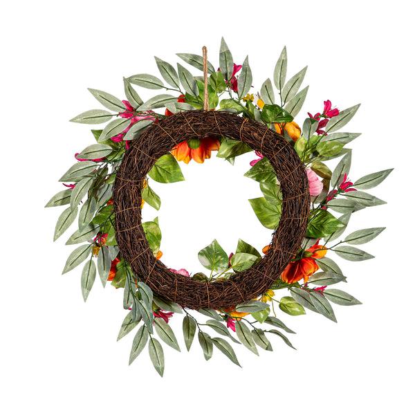 Plow & Hearth What She Shed Wreath Summer Brights 20"