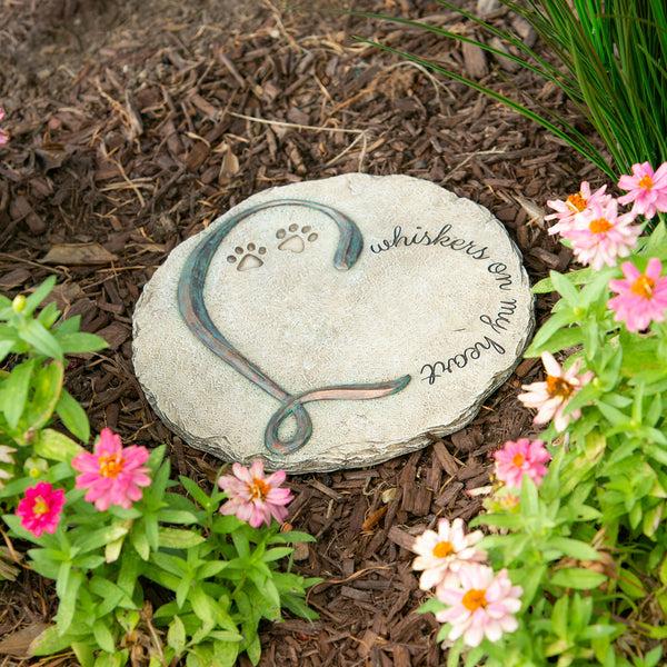 plow & hearth Whiskers On My Heart Garden Stone