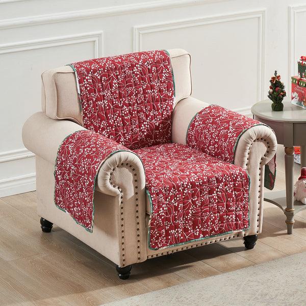 Plow & Hearth Willow Holiday Reversible Chair Cover