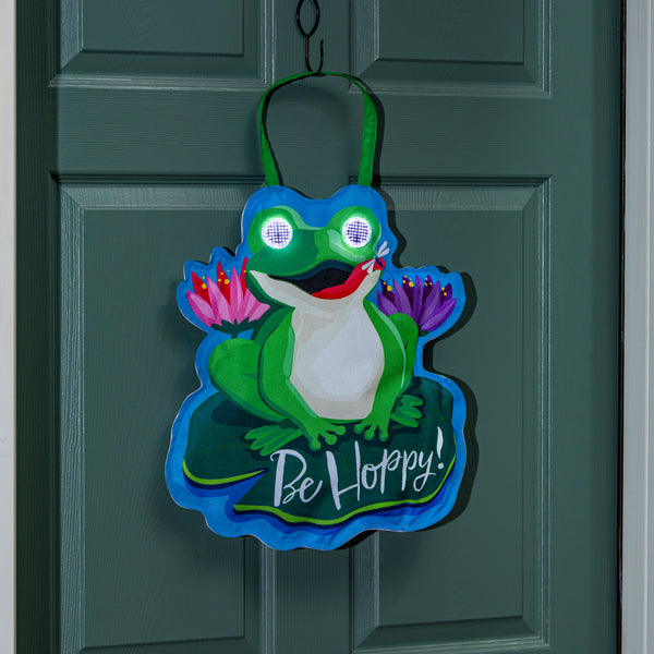 plow & hearth Winky Blinky Be Hoppy LED Door Decor