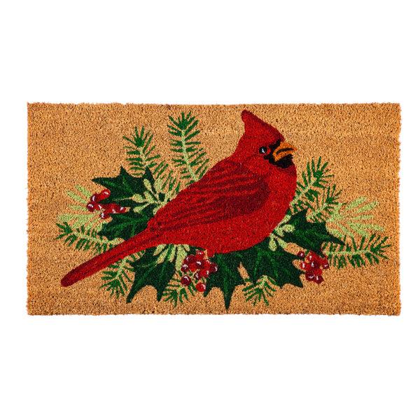 Plow & Hearth Winter Cardinal Coir Fiber Mat