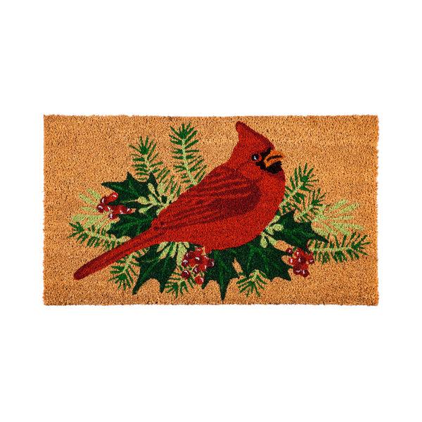 plow & hearth Winter Cardinal Coir Fiber Mat