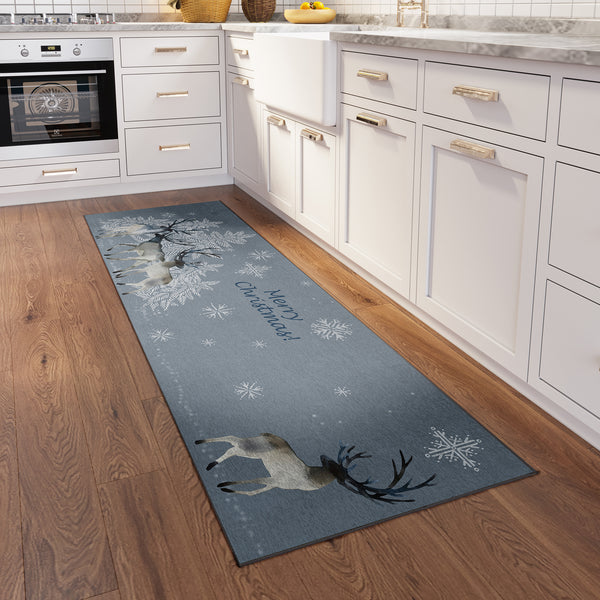 Plow & Hearth Wonderland Grey Polyester Area Rug