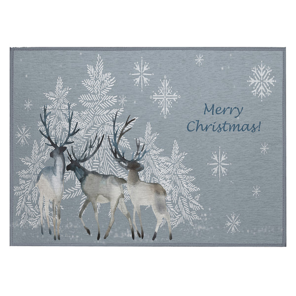 Plow & Hearth Wonderland Grey Polyester Area Rug