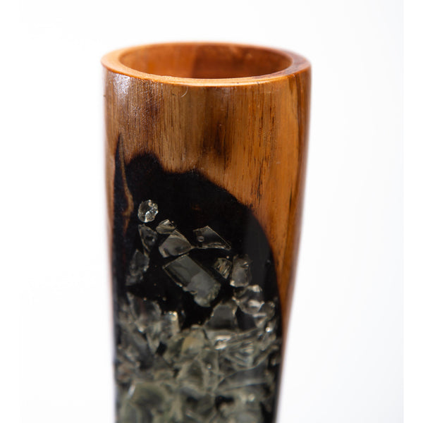 Plow & Hearth WOOD & RESIN VASE SM