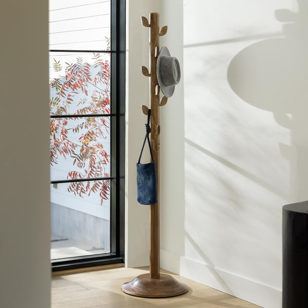 plow & hearth WOOD TREE COAT RACK