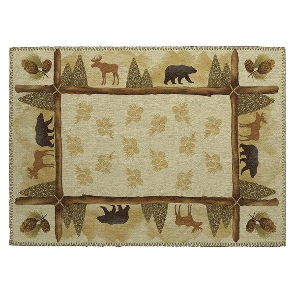 Plow & Hearth Woodland Excursion Block Polyester Rug
