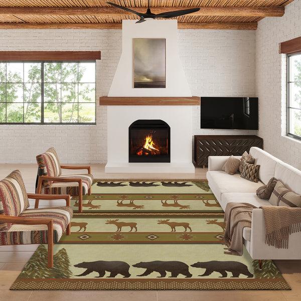 plow & hearth Woodland Excursion Polyester Rug
