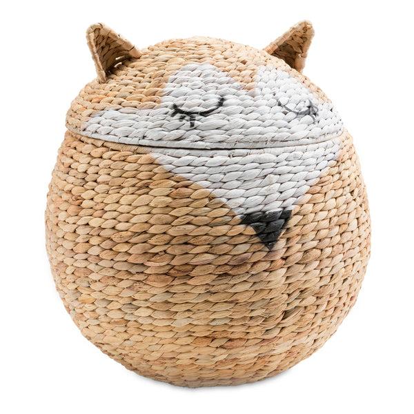 Plow & Hearth Woven Hyacinth Fox Storage Basket