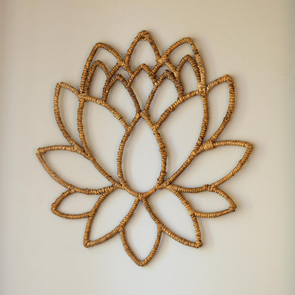 Plow & Hearth Woven Lotus Wall Art