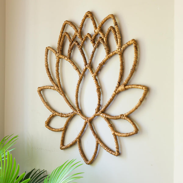 Plow & Hearth Woven Lotus Wall Art