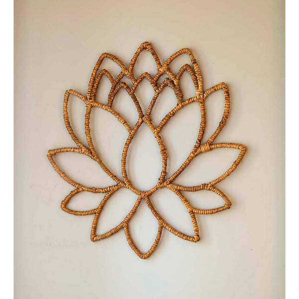 plow & hearth Woven Lotus Wall Art
