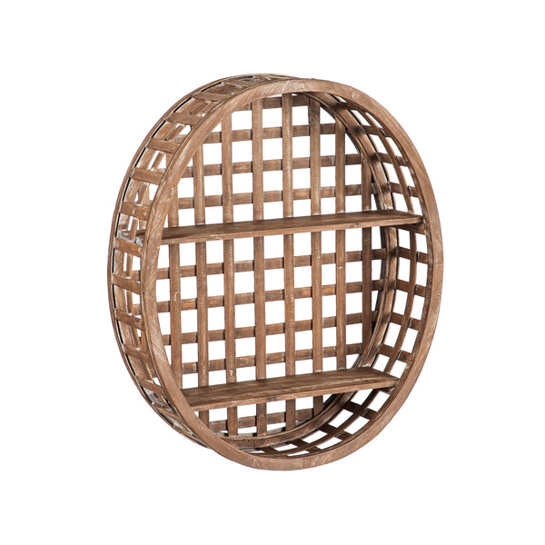 Plow & Hearth Woven Oval Wall Shelf