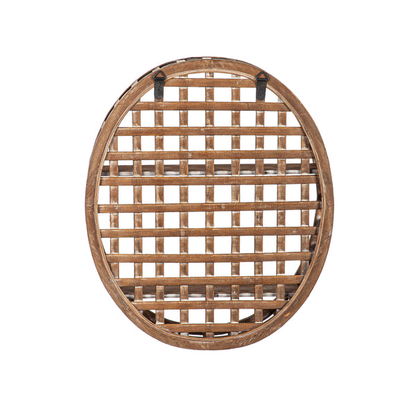 Plow & Hearth Woven Oval Wall Shelf