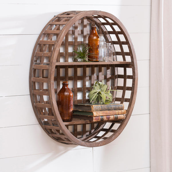 plow & hearth Woven Oval Wall Shelf