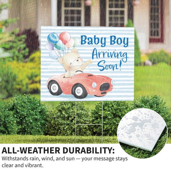 Plow & Hearth Yard Sign Bear Baby Boy Arriving Soon