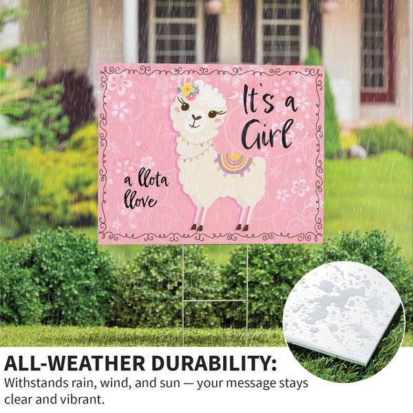 Plow & Hearth Yard Sign It's A Girl Baby Alpaca