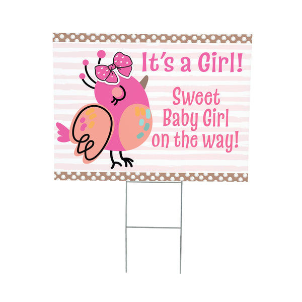 Plow & Hearth Yard Sign Sweet Baby Girl On The Way