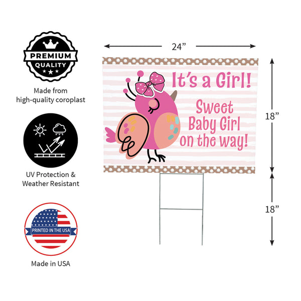Plow & Hearth Yard Sign Sweet Baby Girl On The Way
