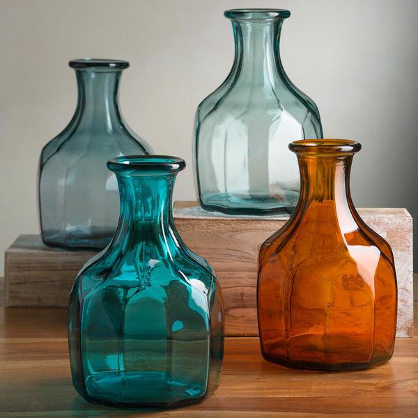 Plow & Hearth Zeta Geometric Recycled Glass Vase