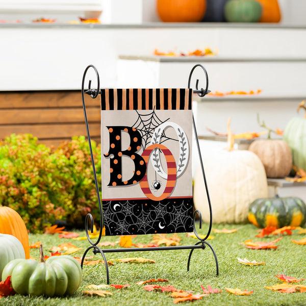 Plow & Hearth Polka Dots & Stripes Boo Suede Garden Flag