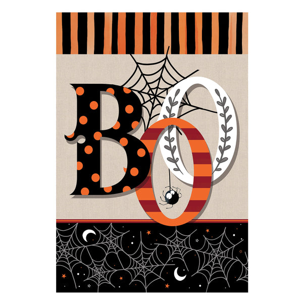 Plow & Hearth Polka Dots & Stripes Boo Suede Garden Flag