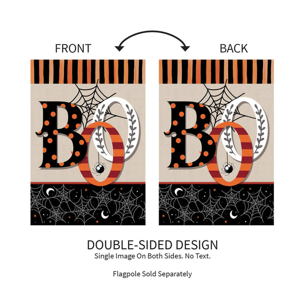 Plow & Hearth Polka Dots & Stripes Boo Suede Garden Flag