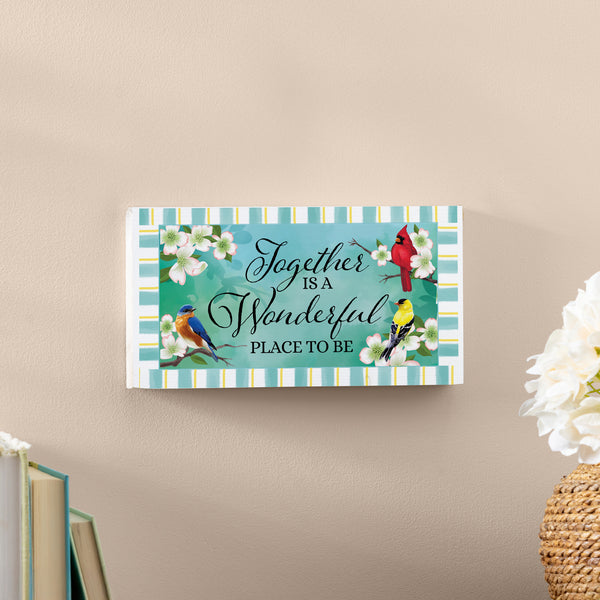 Plow & Hearth Pollinator Garden Decor Hanging Sign Birds 11" L X 6" H