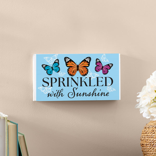 Plow & Hearth Pollinator Garden Decor Hanging Sign Sprinkled With Sunshine 11" L X 6" H