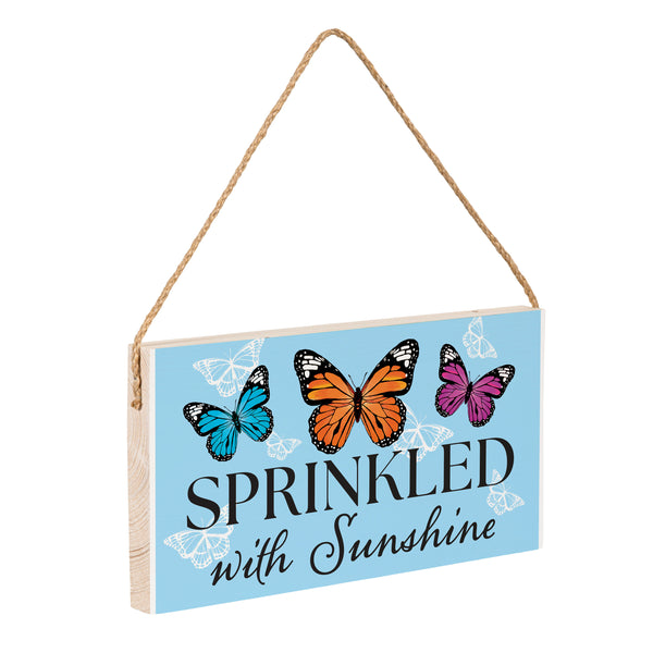 Plow & Hearth Pollinator Garden Decor Hanging Sign Sprinkled With Sunshine 11" L X 6" H