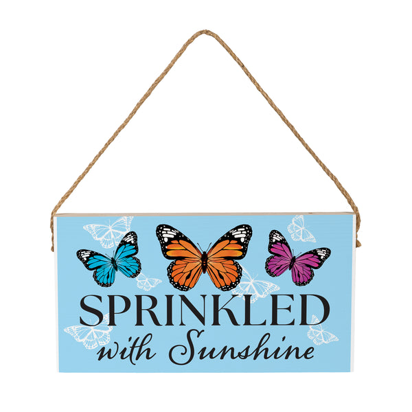 Plow & Hearth Pollinator Garden Decor Hanging Sign Sprinkled With Sunshine 11" L X 6" H