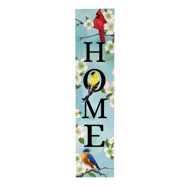 Plow & Hearth Pollinator Garden Decor Porch Leaner Birds 10.75" L X 46" H