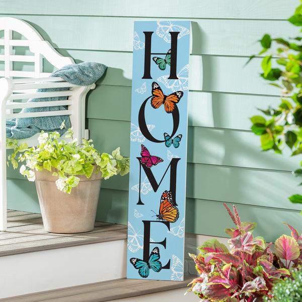 Plow & Hearth Pollinator Garden Decor Porch Leaner "HOME" 10.75" L X 46" H